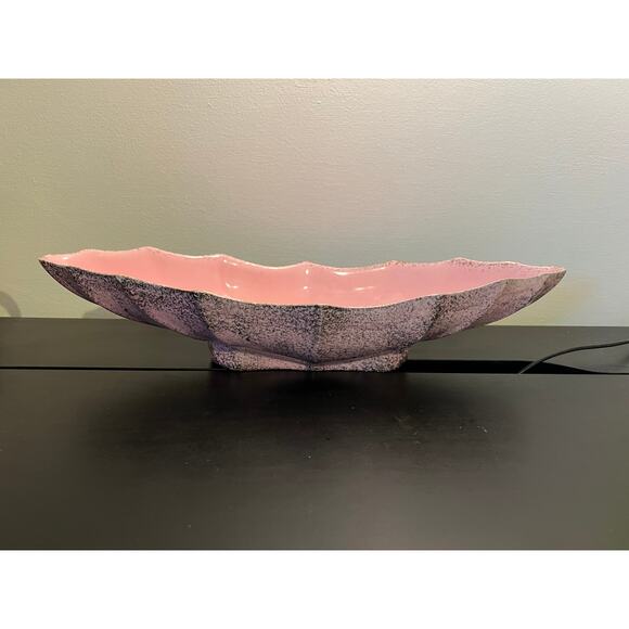 Mid-Century Modern Long Pink Bowl with Gold Splatter - Made in California - Picture 1 of 9